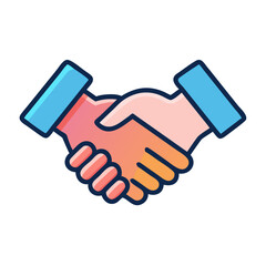 Simple handshake icon against a White Background graphic
