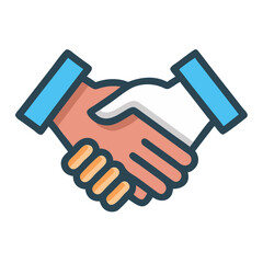 Illustration of a handshake symbolizing agreement and collaboration concept