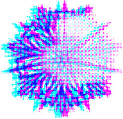 Star dot pastel mandala with light sector for copying text. Shift contour. Vector.