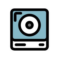 Retro Camera Design Isolated on White Background Graphic Resource