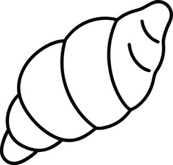 Mini Almond Croissant Pastry Snack Sketch Line Art Vector Illustration