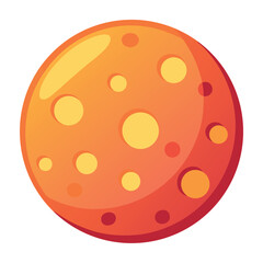 Orange Planet Vector Illustration Space Fantasy Design Graphic