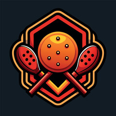 Obraz premium Paddles and Ball Vector Illustration Sport Graphic Design Element