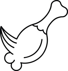 Fototapeta premium Mini BBQ Chicken Wing Party Appetizer Line Art Vector Illustration