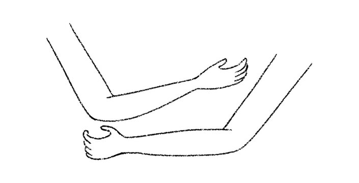 Health care hands hug with heart support symbol. Flat vector illustration isolated on white background.