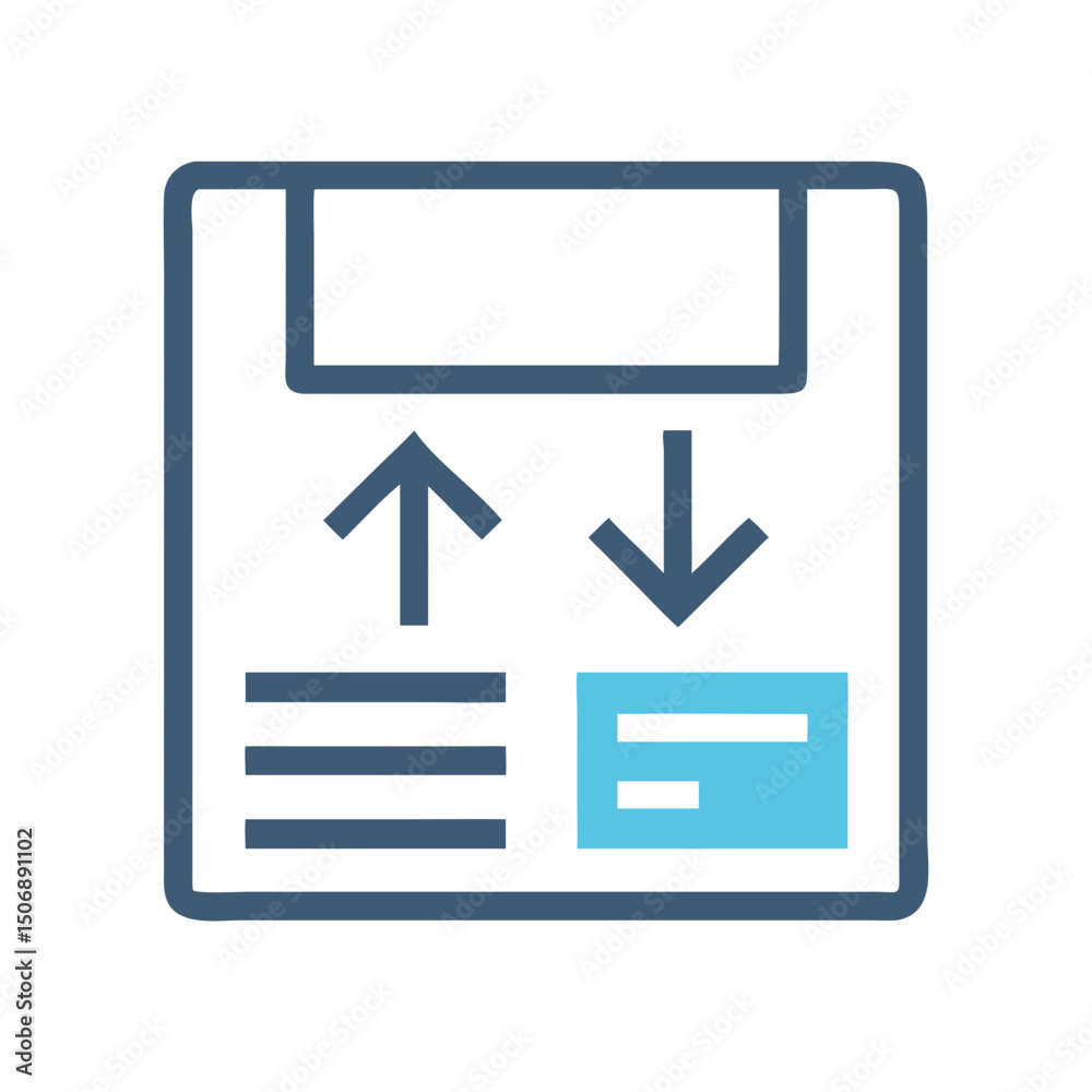 Poster vector icon representing data transfer with upload and download