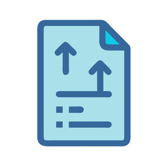 Document with upward arrows indicating growth and progress report