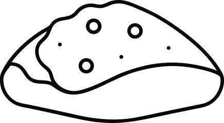 Mini Cheese Enchilada Mexican Dish Sketch Line Art Vector Illustration