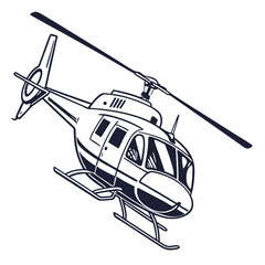 helicopter white backround & vector art 