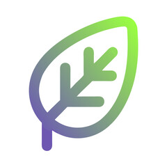 Obraz premium Simple gradient leaf icon illustration on White Background