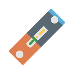 Illustration of a flat spirit level against a White Background