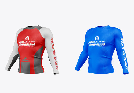 Long Sleeve Compression T-Shirt Mockup