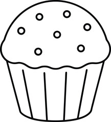 Mini Chocolate Chip Muffin Baked Sweet Sketch Line Art Vector Illustration