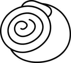 Mini Cinnamon Roll Bite Sweet Spiral Snack Line Art Vector Illustration