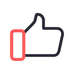 Modern thumbs up icon on a White Background graphic