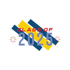 Class of 2025 Graduation Celebration Banner with Handwritten Brush Lettering Academic Cap Diploma and Congrats Greeting Text for Cards Posters and Event Designs Isolated Vector Illustration