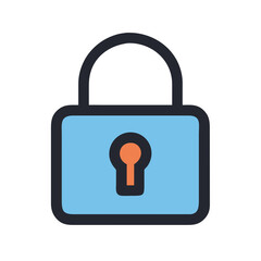 Simple flat illustration of a padlock on White Background