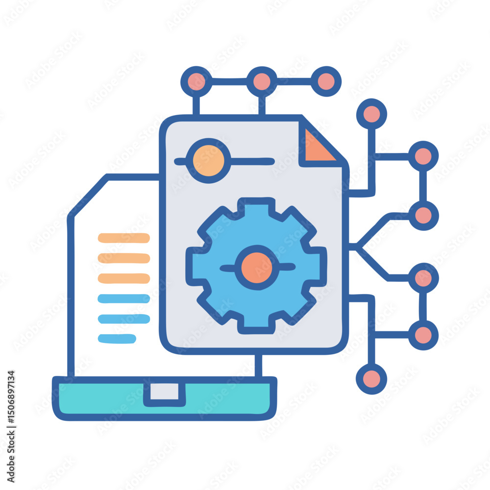 Poster digital process automation with gear and linked technology nodes