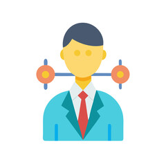 Flat design icon of a balanced professional person