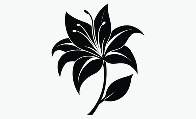 Lily Flower Silhouette Vector