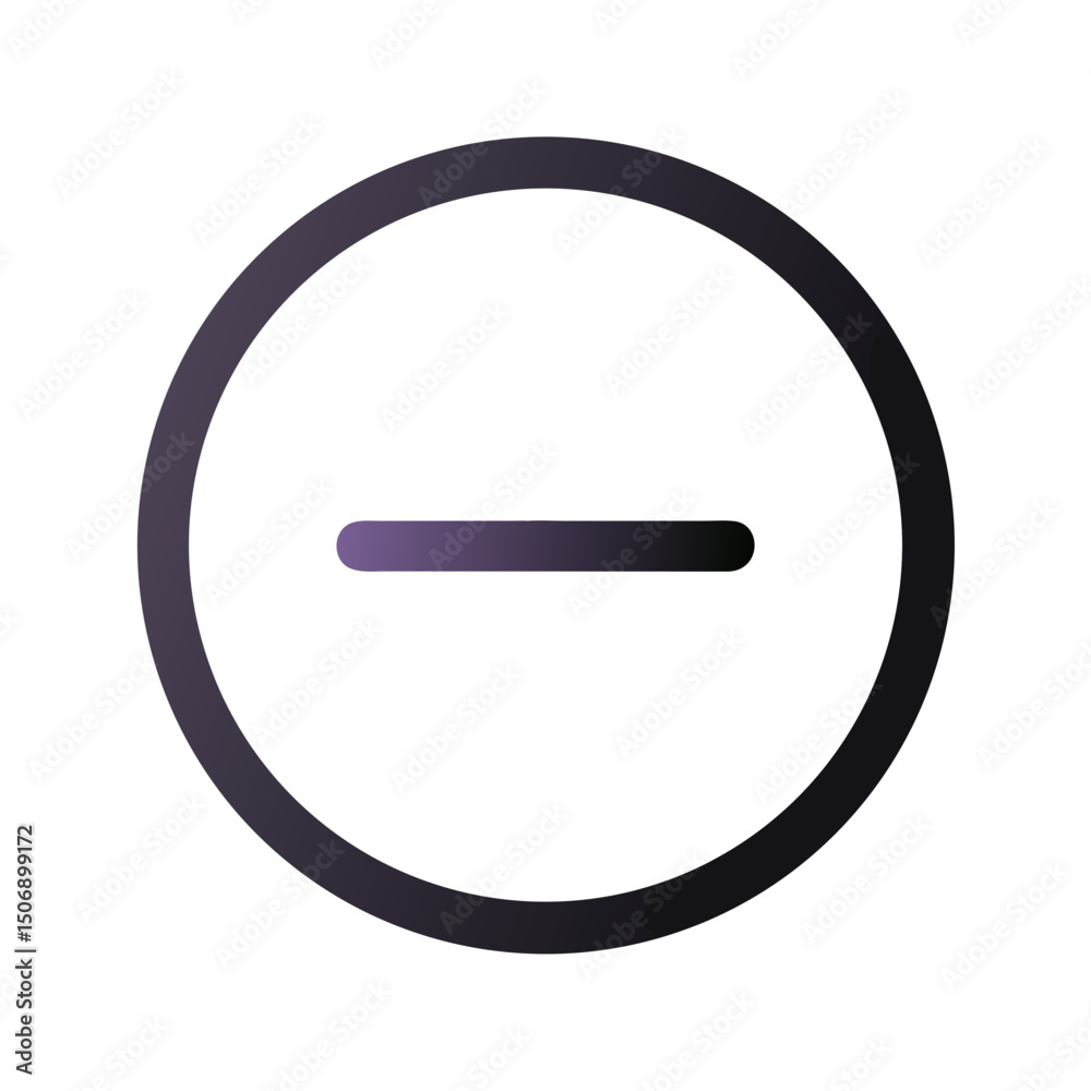 Poster minimalist subtract icon in circle with subtle gradient effect