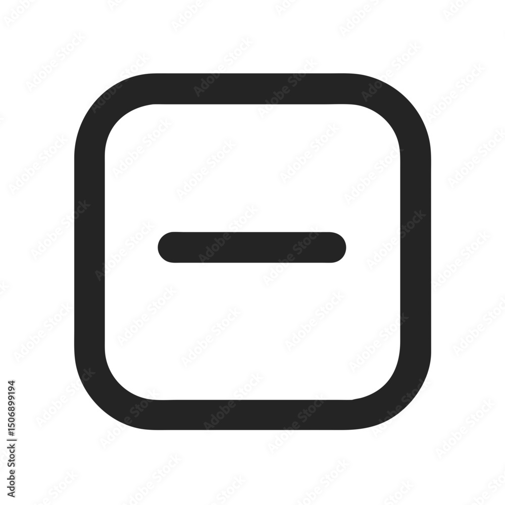 Poster subtract icon in square shape for simple interface design