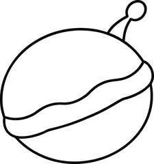 Mini Meatball Sub Small Sandwich Treat Sketch Line Art Vector Illustration