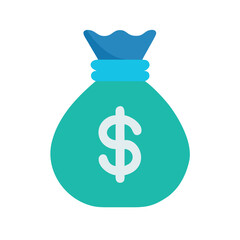 Money bag illustration icon isolated on White Background