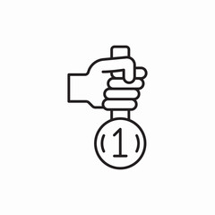 Obraz premium Medal number one winner icon vector sign