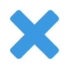 Obraz premium Blue X mark on White Background abstract concept image