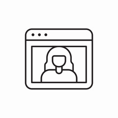 Online user meeting icon vector sign