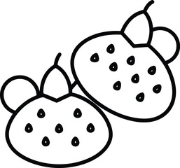 Mini Pizza Bites Cheesy Party Appetizer Sketch Line Art Vector Illustration