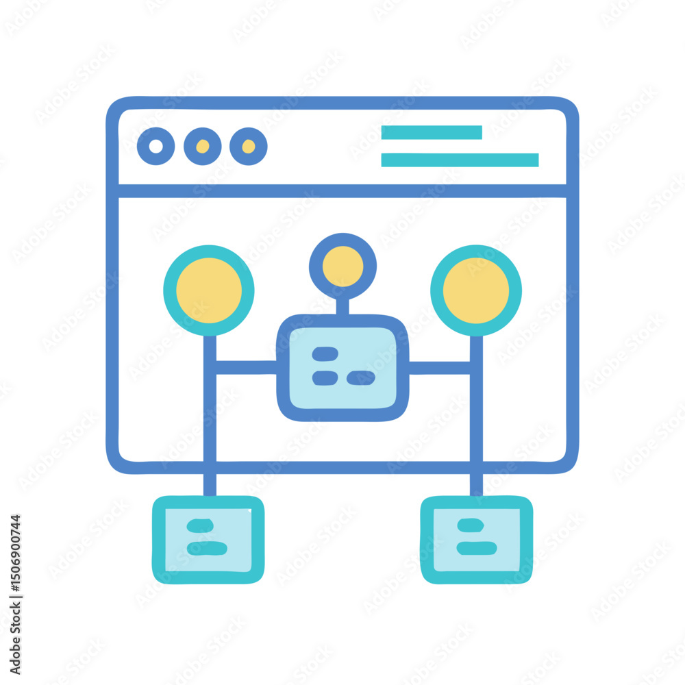 Poster web application architecture visual depicting network connectivity diagram