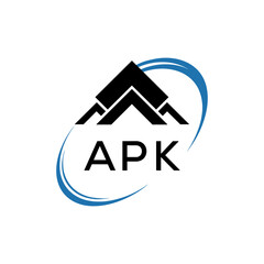 Initial APK Letter Linked Logo for business and company identity. Modern APK Letter Logo Vector Template with modern trendy golden logo.
