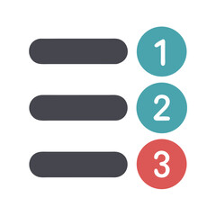 Obraz premium Numbered steps graphic in flat design with black backdrop