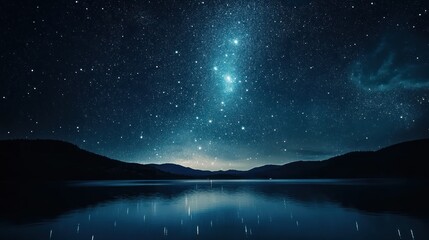 Naklejka premium Starry Night Reflection