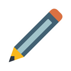 Minimalist pencil illustration with eraser against White Background
