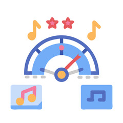 Abstract music rating dashboard on a White Background