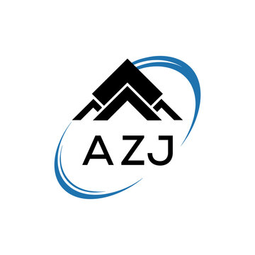 AZJ Real Estate Logo with Stylized Roof and Dynamic Swirl &ndash; Vector Icon. AZJ Letter Logo.
