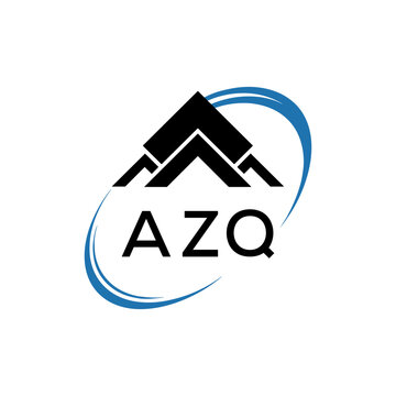 AZQ Real Estate Logo with Stylized Roof and Dynamic Swirl &ndash; Vector Icon. AZQ Letter Logo.
