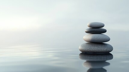 Stones balanced on water