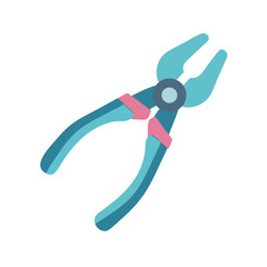 Blue Pliers Illustration on White Background Professional Stock Image