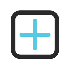 Graphic plus symbol icon within rounded square frame