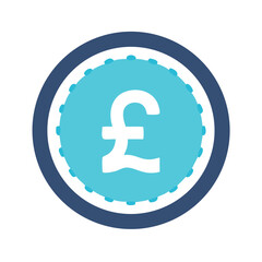 British Pound Coin Illustration on White Background for Finance