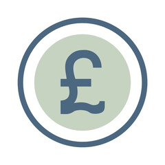 Pound sterling icon isolated on White Background simple design