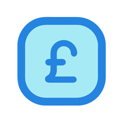 Flat design pound currency symbol, modern financial icon
