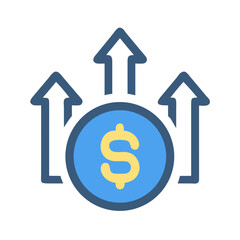 Investment growth illustration shows rising profits and wealth concept