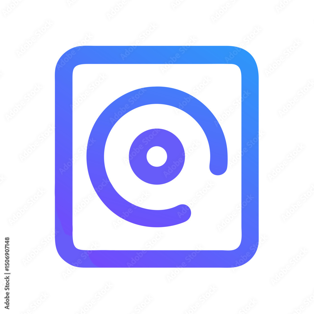 Poster gradient abstract target logo inside rounded rectangle shape