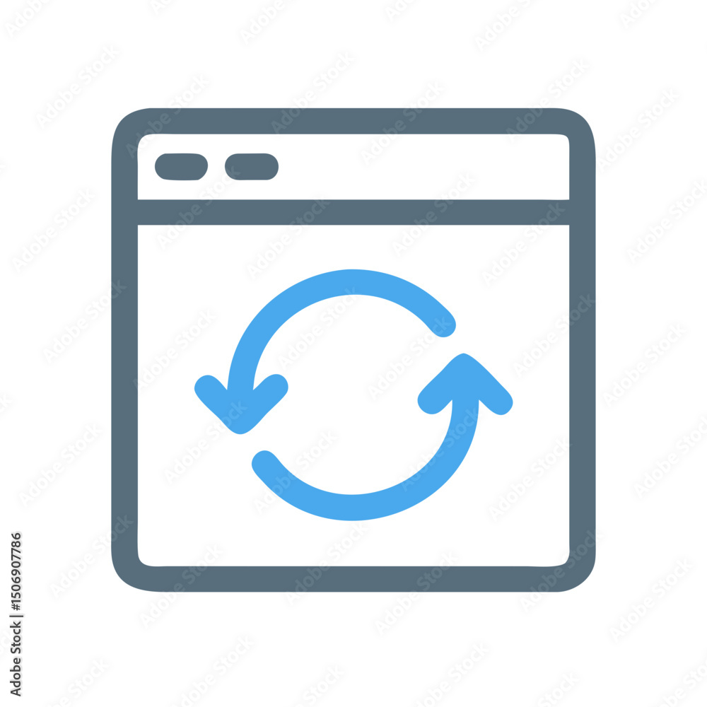 Poster browser window refresh icon vector design on white background