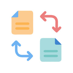 Data exchange or file transfer with arrows looping around